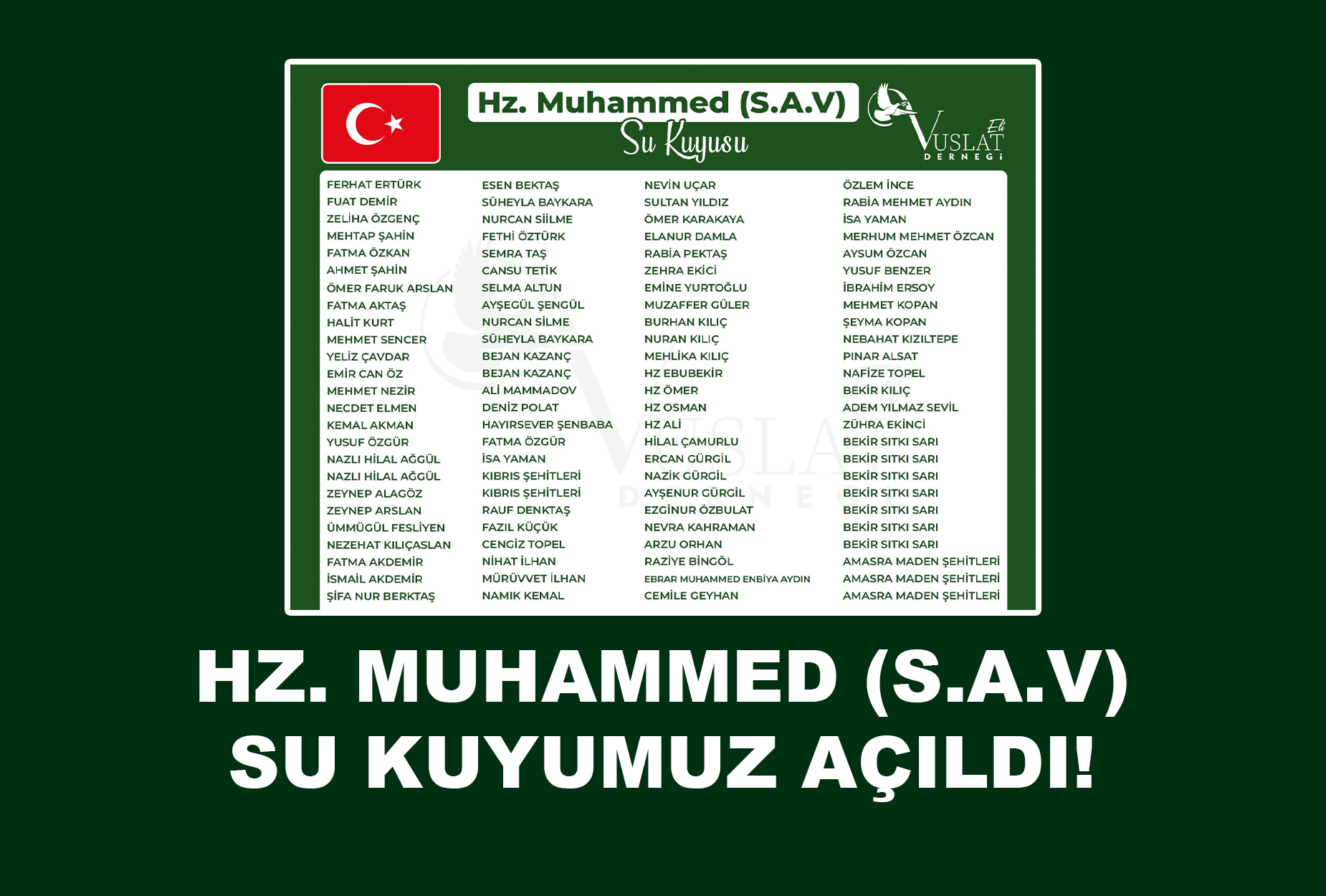Hz. Muhammed (s.a.v) Su Kuyumuz Açıldı